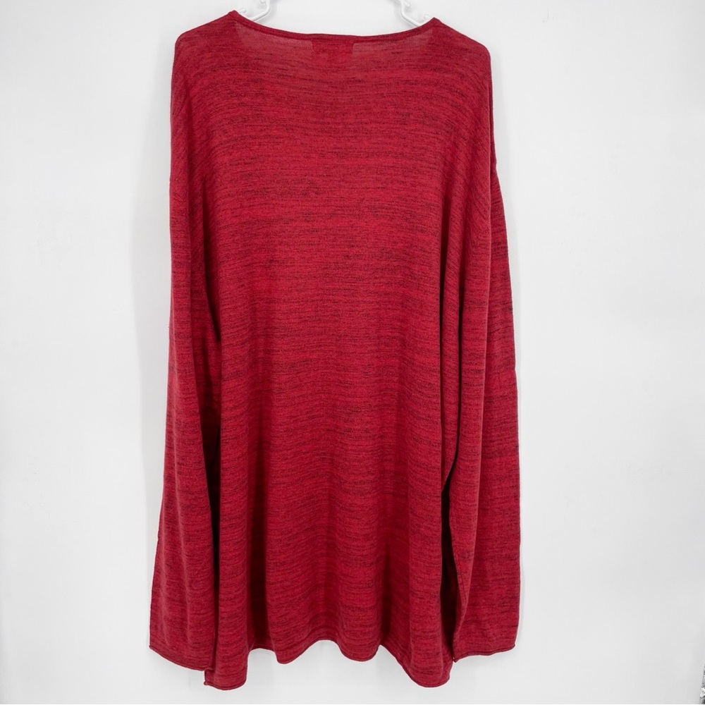 Dressmann Cotton Round Neck Sweater Heather Red Knit - Picture 6 of 6